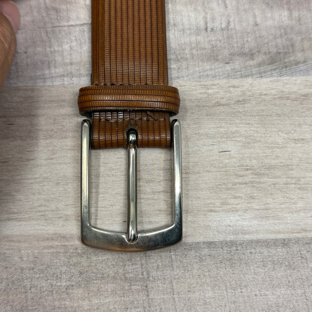 Trafalgar Molina Men Belt Lizard Embossed Italy Old Money Preppy Formal Textured - Picture 3 of 8